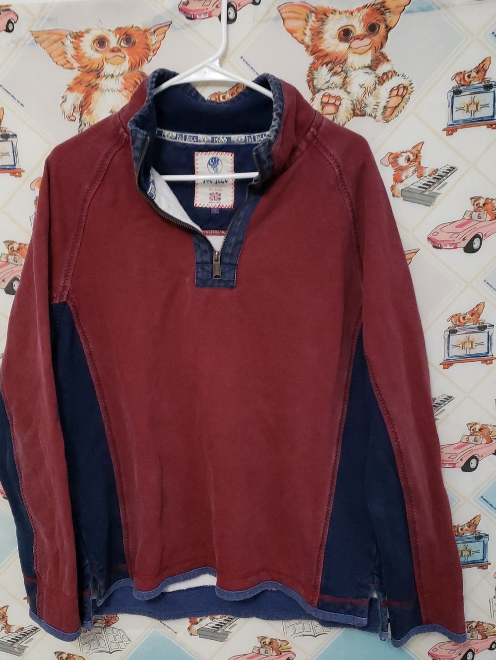 Fat Face Navy and Red Trim Half-Zip Pullover Medium